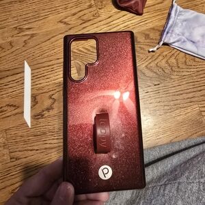 Loopy Case Red Glitter Phone Case with Ring Holder